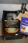 Box Containing Cake Tins, Serving Dishes, Trays, e