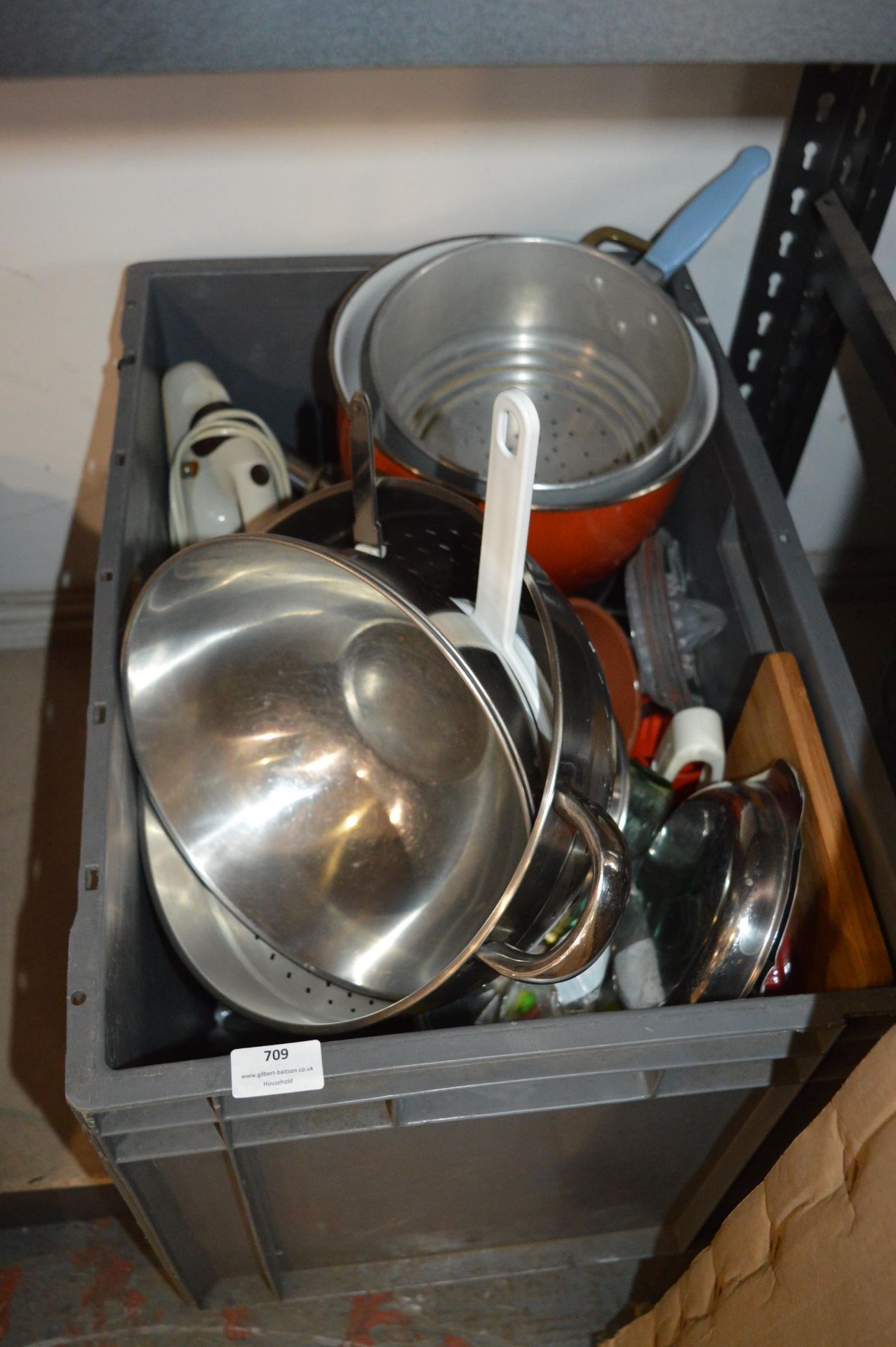 Large Box of Pans, Utensils, etc.