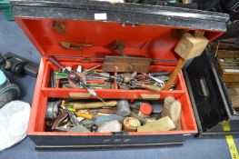 Vintage Wooden Toolbox Containing Hand Tools, Stan