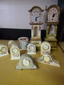 Ten Assorted Miniature Clocks