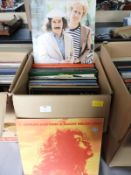 Box of LP Records Including Simon & Garfunkel, Shi