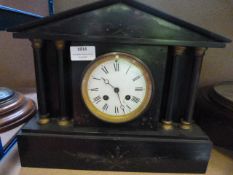 Antique Black Slate Mantel Clock