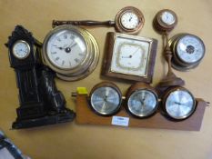 Mixed Lot of Barometers and Small Novelty Clocks