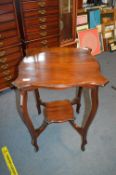 Mahogany Occasional Table with Shelf