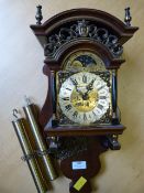 Antique Style Wood Cased Wall Clock