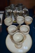 Collection of Pottery Goblets, Metal Tankards, etc