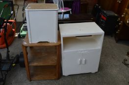Painted Double Door Cabinet, Wooden Laundry Box an
