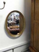 Gilt Framed Oval Mirror