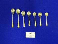 Seven Assorted Silver Condiment Spoons