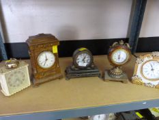 Five Small Reproduction Mantel Clocks