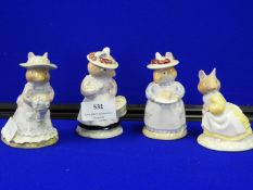 Four Royal Doulton Brambly Hedge Collection Mice