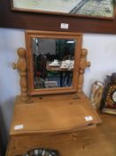 Pine Dressing Table Mirror with Storage