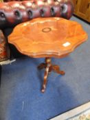 Inlaid Pedestal Side Table