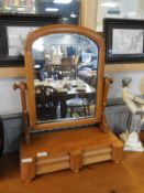 Pine & Bamboo Dressing Table Mirror with Two Small