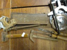 Assorted Vintage Saws, Lump Hammer, Claw Hammer, e