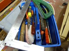 Blue Tool Tray Containing Assorted Hand Tools; Pli