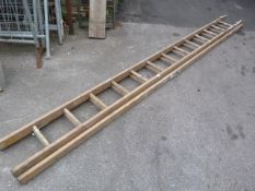 26 Rung Wooden Double Extending Ladder