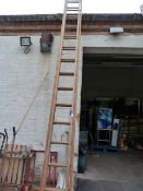 32 Rung Double Extending Wooden Ladder