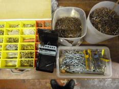 Assorted Tub & Component Trays Containing Nails, F