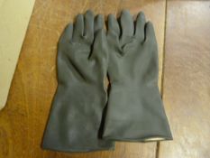 8x 12 Pairs of Black Rubber Gloves Size: M