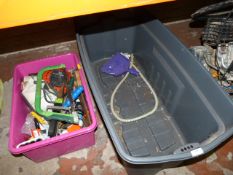*Large Plastic Containing and Box of Assorted Tool