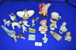 Porcelain Miniature Animals, Pin Cushion Ladies, etc.