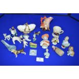 Porcelain Miniature Animals, Pin Cushion Ladies, etc.