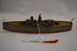 Lehmann Tinplate Clockwork Battleship