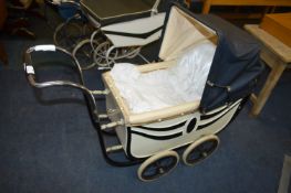 Vintage Toy Pram with Wooden Sides