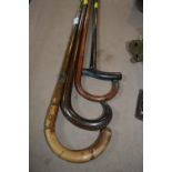 Four Vintage Walking Canes with Silver Mounts, Farrells, etc.