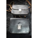 Two Small Black Leather Satchels