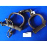 Pair of Antique Handcuffs with Key