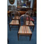 Set of Five Edwardian Mahogany Dining Chairs with Carved Design