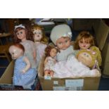 Two Boxes of Vintage Dolls Including Cabbage Patch etc. (some AF)