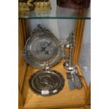 Pewter Plates, Clocks, etc.