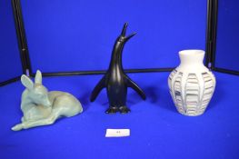 Hornsea Pottery Vase and Two Animal Figures