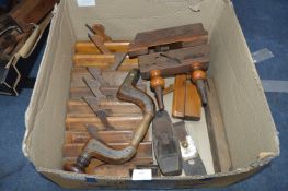 Vintage Woodworking Tools; Vice, Moulding Planes, etc.