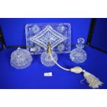 1930's Crystal Glass Dressing Table Set