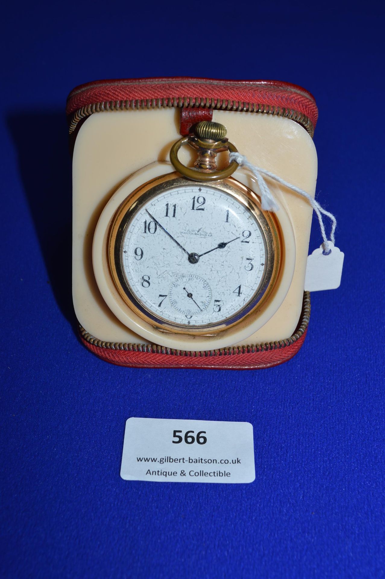 Rolled Gold Waltham USA Pocket Watch engraved H.G.F