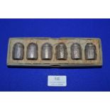Cased Set of Six Miniature Sterling Silver Shakers by C. A Brown