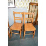 Pair of Vintage Beech School Chairs