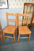 Pair of Vintage Beech School Chairs