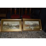 Pair of Gilt Framed Watercolour Riverscapes