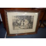 Framed Victorian Print "Little Lady Bountiful"