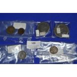 Older Coinage Including George III 1797 Penny, 1797 Twopence, Farthing, etc.