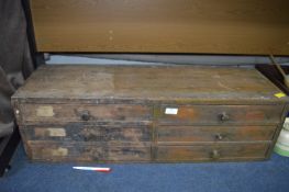 Pine Bank of Drawers