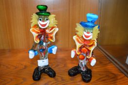 Two Murano Glass Clowns