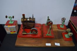 Mamod Steam Engine plus Miniature Grinding Machines etc.