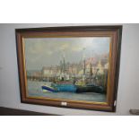 Oil on Board "Boats at Rest" by Jagg Rigg