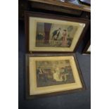 Pair of Framed Victorian Prints "Tw String to Her Bow" and "To Be or Not To Be"